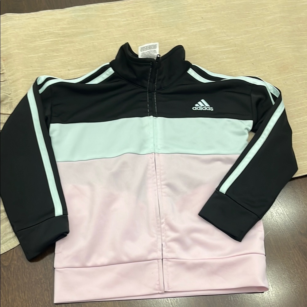 Adidas Black and Light Pink Track Jacket